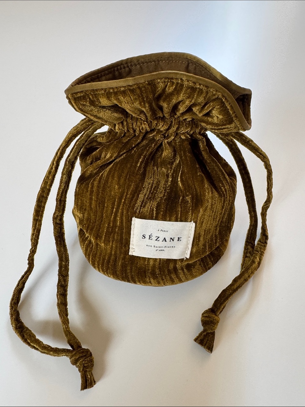Sézane Velvet Drawstring Pouch